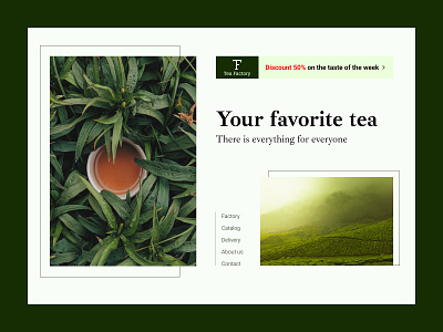 Tea Factory branding design graphic design green illustration logo tea typography ui ux vector web