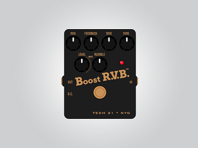 Boost R.V.B. effects guitar pedal reverb