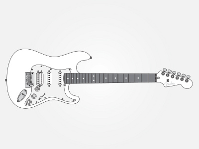 Guitar Series 02 // Strat fender guitar illustration strat stratocaster