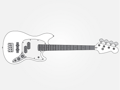 Guitar Series 04 // Mustang bass fender guitar illustration mustang