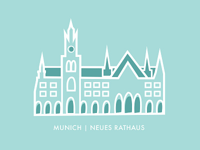 Munich | Neues Rathaus buildings graphic design illustration munich