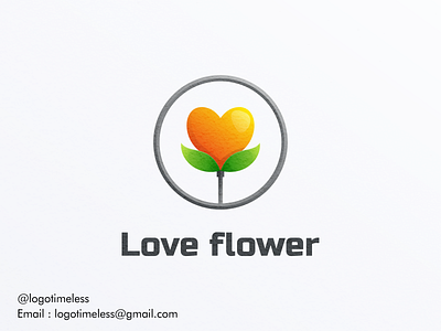 Love Flower Logo app brand brand identity branding design flower flower logo graphic design illustration logo logo timeless love love flower logo love logo typography vector