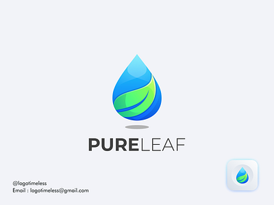 Pure Leaf Logo app branding design graphic design illustration logo logo design typography vector