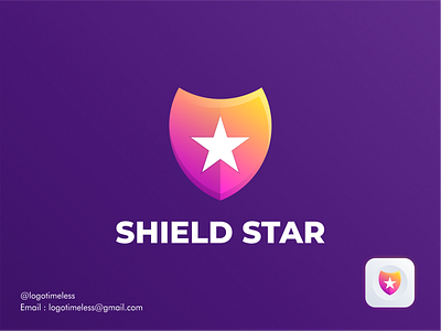 Shield Star Logo app branding design graphic design illustration logo logotimeless shield shield logo star star logo typography vector