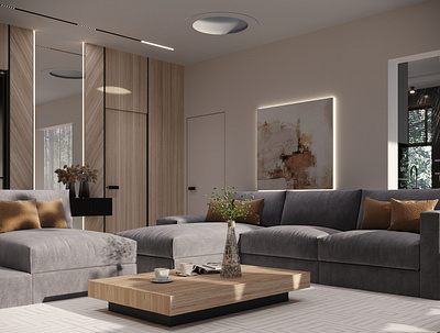 Minimalism design illustration interior design living room open space