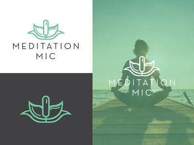 Meditation Mic branding branding logo custom logo design fiverr fiverr gig fiverr logo graphic design illustration logo logomark meditation logo podcast logo