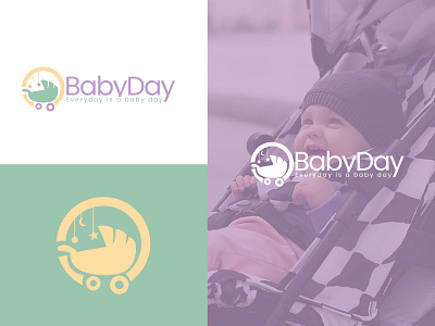 BabyDay baby logo branding branding logo custom logo design fiverr fiverr gig fiverr logo graphic design icon illustration logo logomark pictoral logo pram logo toddler logo toys logo