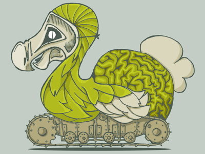 Dodo Militia birds dodo illustration tank vector