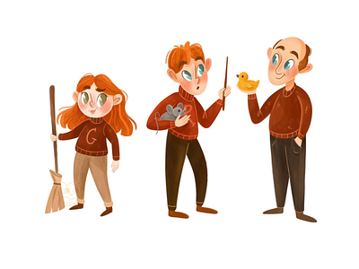 Weasley family book characters book graphics character design children book childrens illustration concept art harry potter