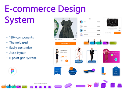 E-commerce Design System app app design branding design design system ecommerce illustration mobile design shape ui ui design webdesign