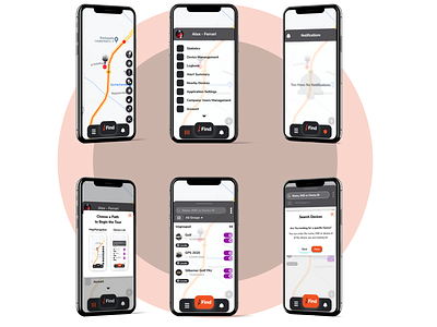GPS Tracker app branding design device tracker gps mobile ui ux