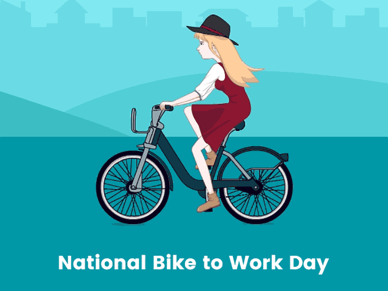 National Bike to Work Day animation bicycle bike bike to work day btwd illustration movement
