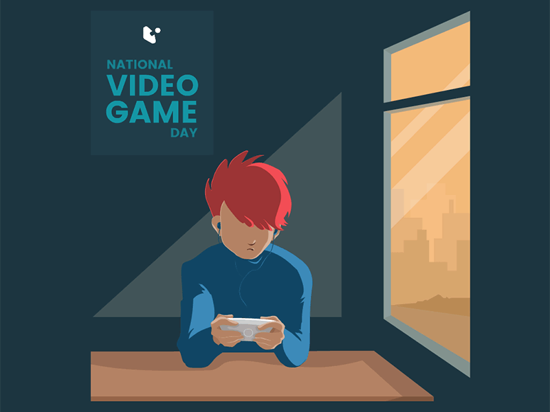 National Video Games Day animation gamer illustration video game