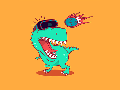 VR Dino dino dinosaur illustration meta t rex tech vector vr