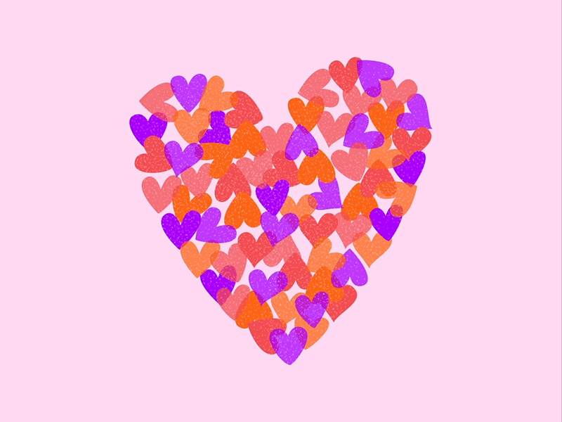 Loads of Love animation digital heart illustration love pink purple valentine valentine day vector