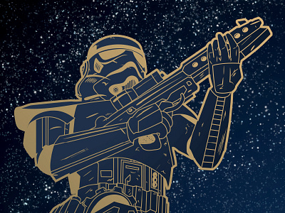 Star Wars Gold ai edition gold illustrator sky start starwars stormtrooper tee tshirt vector wars