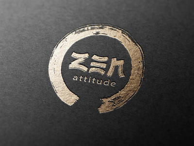 Zen attitude branding brush circle logo symbol zen