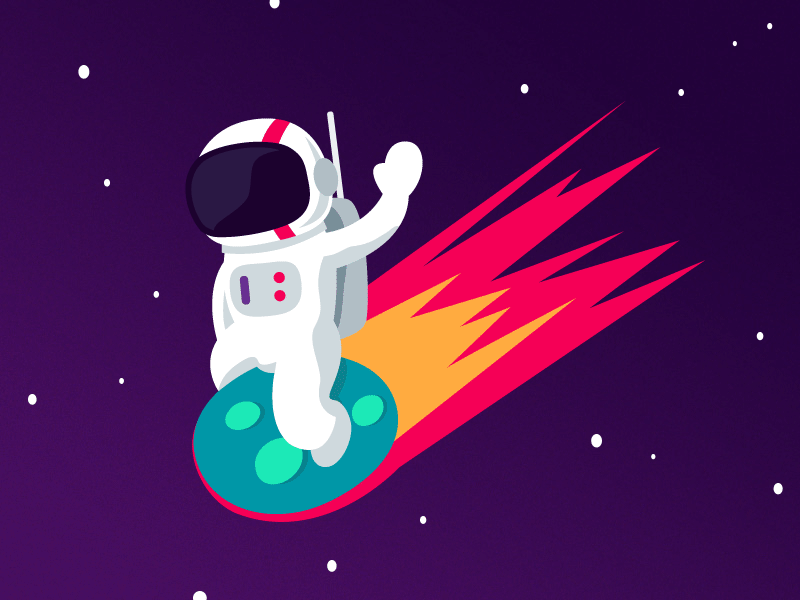 Stationary Spaceman animation astronaut comet illustration motion motion graphic space spaceman