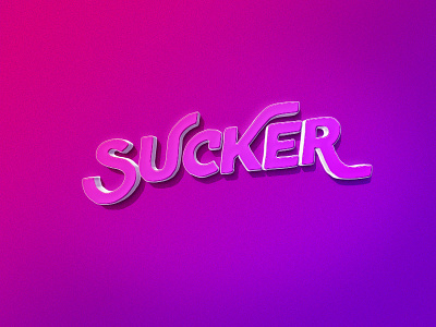 Sucker 3d effect gradient type typography