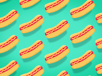 Floating Franks color franks hotdog illustration pattern weiner