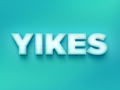 Yikes 3d effect gradient type typography