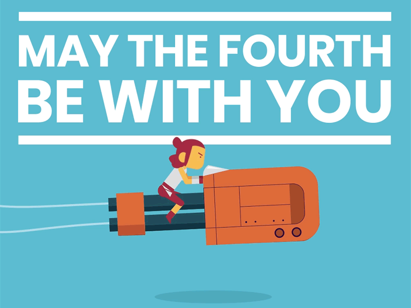 May the 4th Be With You animation flat illustration may the 4th rey speeder bike star wars star wars day