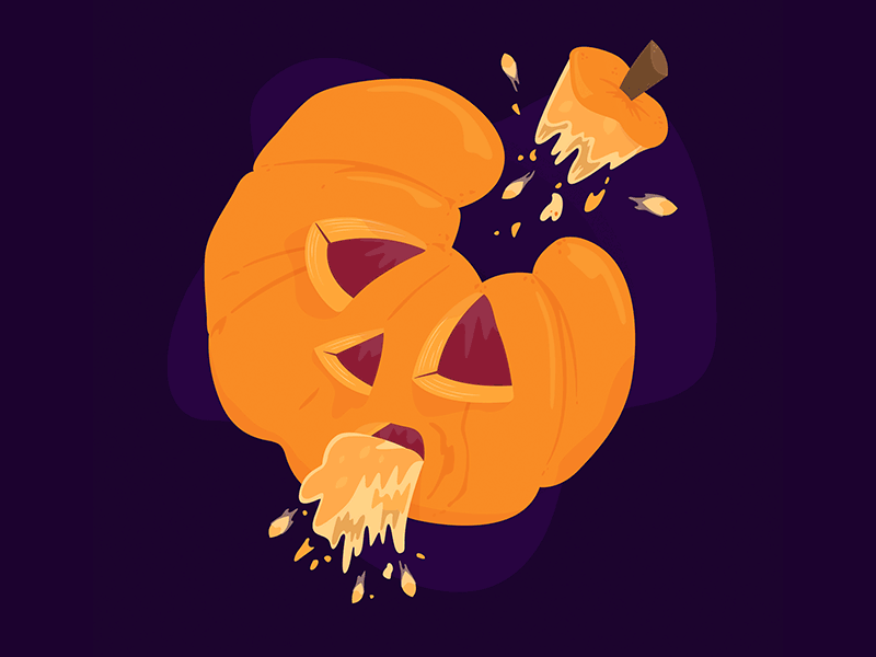 Rotten Pumpkin barf digital halloween illustration jack-o-lantern october puke pumpkin spooky