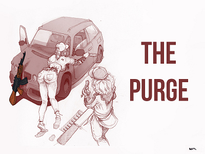 The Purge character comics sketch traditional war