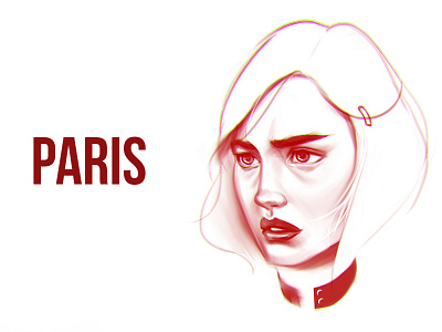 Paris character comics concept girl paris sketch war