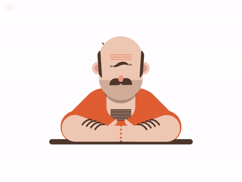 FLU ! animation character cold dribbble gif italian moustache nose orange rig rigging sick