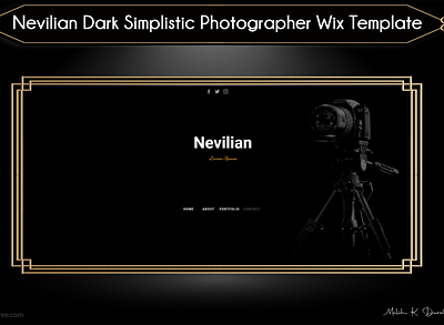 Nevilian Dark Simplistic Photographer Portfolio Wix Template black dark photographer template portfolio simplistic website template wix wix template
