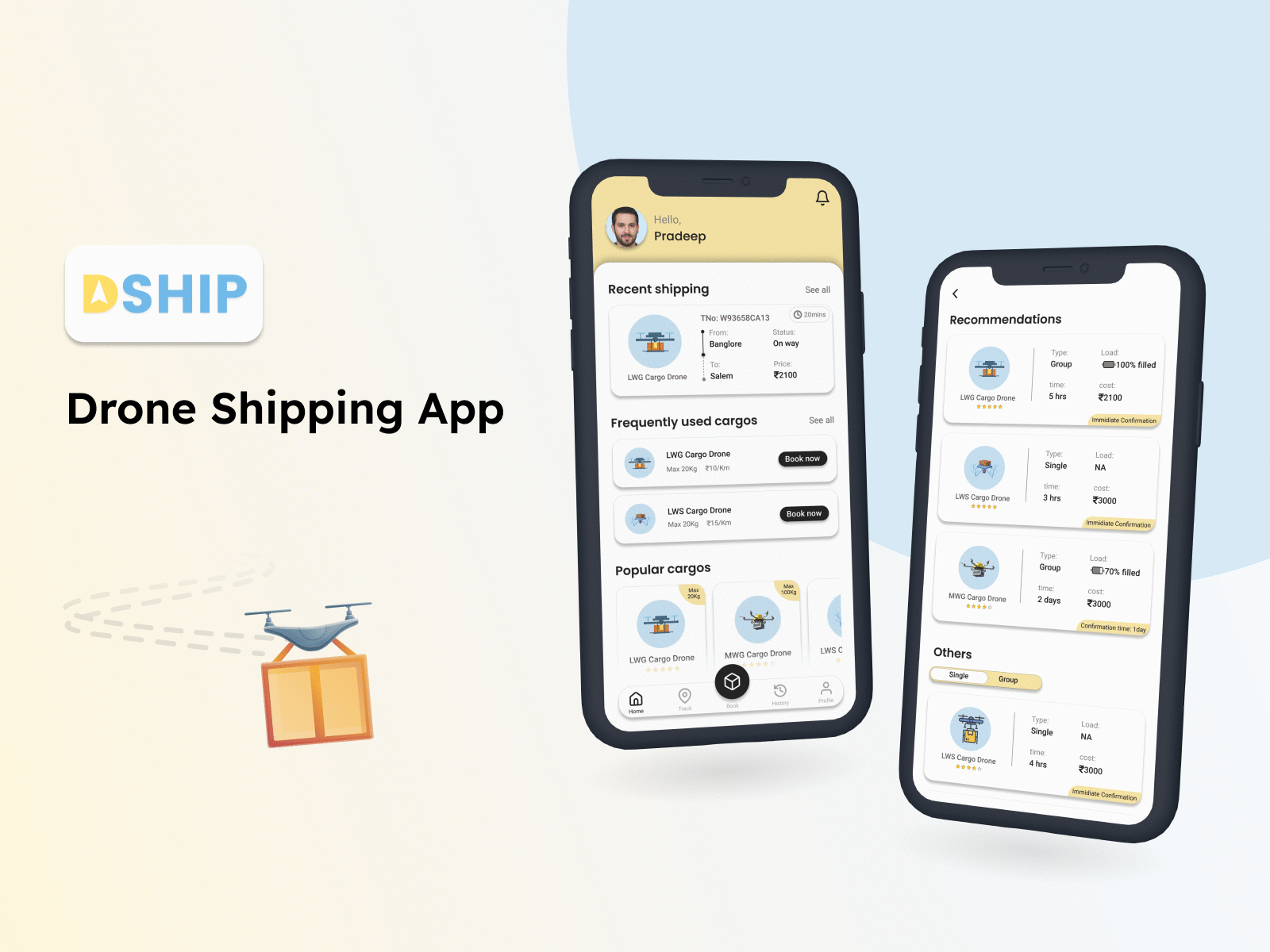 DSHIP - Drone Shipping App | UX Design