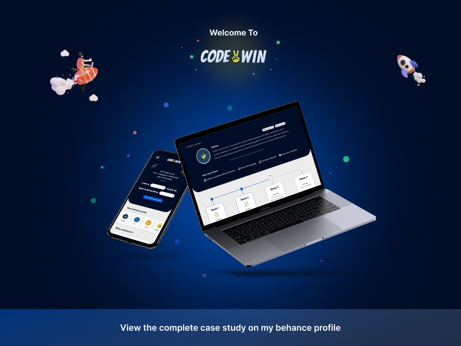 Code2Win - Responsive Website | UX Design adobe xd code2win coding design education edutech learn coding responsive website technology ui ui ux case study ux case study