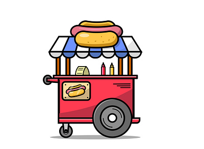 Hot dog stand - Illustrator adobe graphic design hot dog hot dog stand illustration illustrator vector illustration