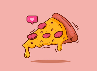 Cheesy Pizza Vector Illustration adobe cheesy pizza design graphic design illustration illustrator pizza illustration