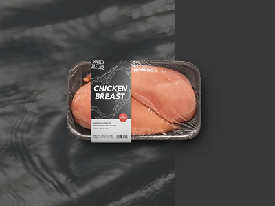 Raw Chicken Packaging blackandwhite chicken food illustration meat packaging packaging design