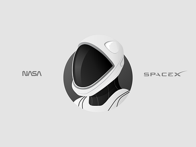 NASA x SpaceX astronaut dm2 dragon mission gradient illustration nasa spacex