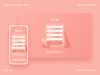 Adobe Xd Playoff: Sign Up adobexd desktop mobile pink playoff signup