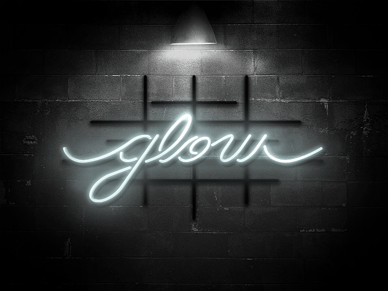 Glow glow illustrator lettering lights neon photoshop