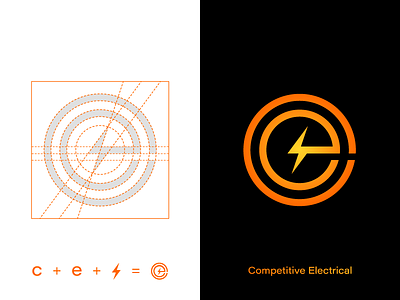 Competitive Electrical Design Logo/Identity Development brand branding design graphic design icon identity logo orange symbol yellow