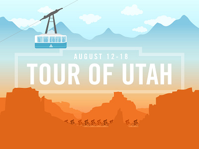 Tour of Utah art bike cycling cyclist design pro cycling races racing simple utah vector