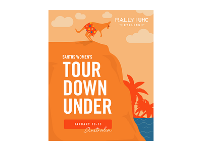 Tour Down Under australia bike racing cycling design facebook illustration instragram kangaroo pro cycling racing social media vector