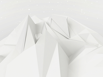 La montaña blanca 3d blanco geometric mountain white