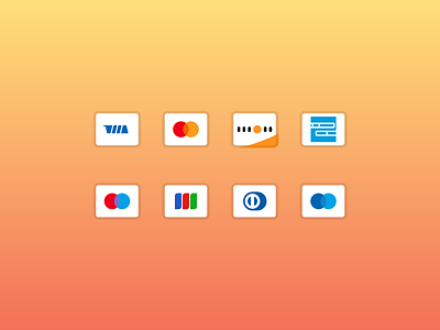 Simplified Bank Card Icons icons