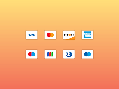 Simplified Bank Card Icons