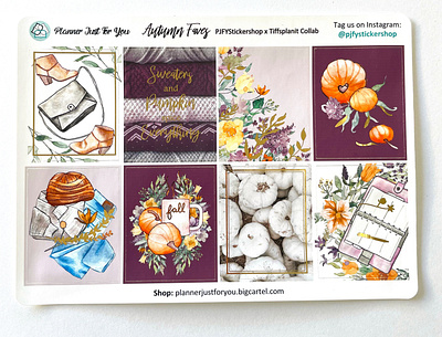 Autumn Vibes Sticker Kit design foiling graphic design illustration planner pumpkin stickers unsplash watercolor