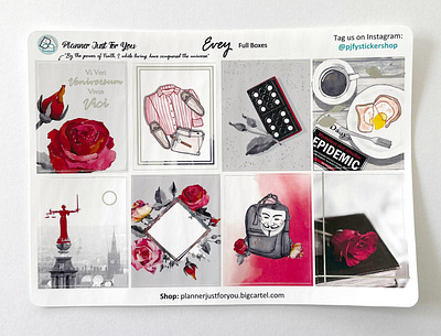 Evey Sticker Kit composition design foiling graphic design illustration stickers v for vendetta watercolor