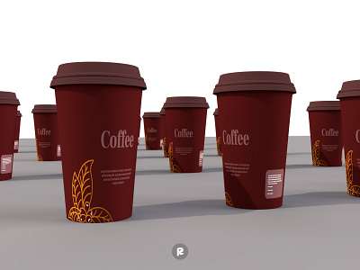 Coffee cup packaging 3d Render 3d render branding dimension graphic design logo package design packing design ui