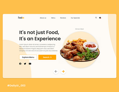 DailyUI#003 | Landing Page app branding design food graphic design illustration landing page restaurant ui ux