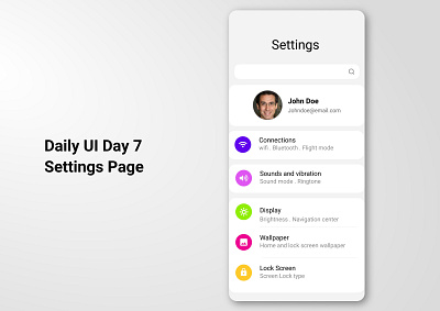 Daily UI Day 7 | Settings page app daily ui settings ui ux wifi